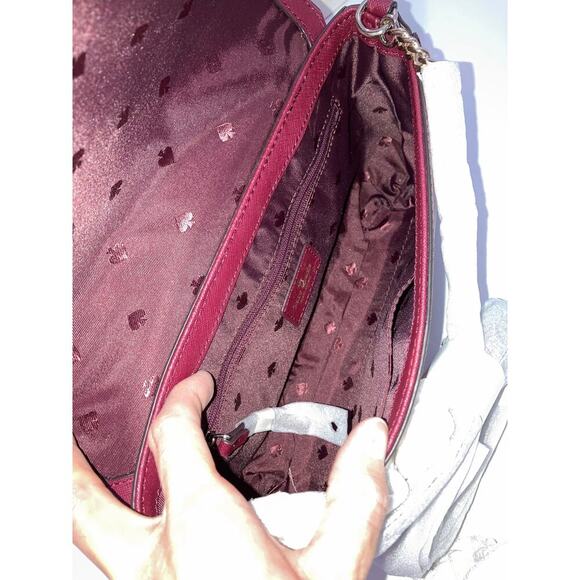 KATE SPADE, SMALL WINE SAFFIANO LEATHER CROSSBODY BAG - Picture 8 of 9